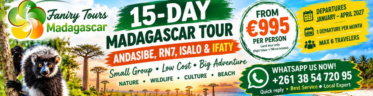15-Day Low-Cost Madagascar Group Tour | Andasibe, RN7 & Ifaty